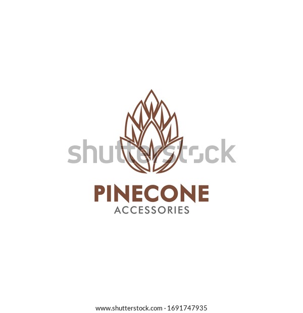 Pine Cone Luxury Elegant Logo Design Stock Vector (royalty Free) 1691747935