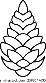 Pine Cone Outline Vector – Simple Botanical Line Art