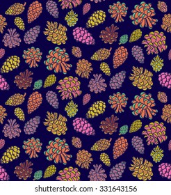pine cone pattern varicolored blue 