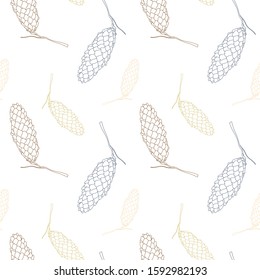 Pine cone seamless background. Perfeck to fabrics, wallpaper, web, card, decoration and other.