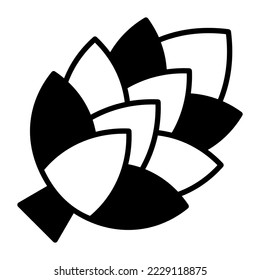 Cono de pino, semilla, icono de coníferas en estilo moderno para el diseño de la interfaz de usuario de la aplicación del logo móvil del sitio web. icono de vector simple. 