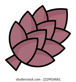 Pine cone, seed, conifer cone icon in modern style for website mobile logo app UI design. simple vector icon. 