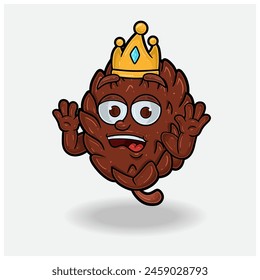 Pine Cone With Shocked expression. Mascot cartoon character for flavor, strain, label and packaging product. Vector Illustration