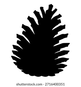Pine cone silhouette, natural element, forest icon