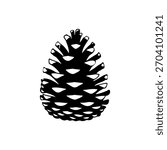 Pine cone silhouette vector flat illustration design.
