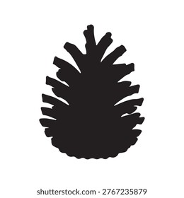 Pine cone silhouette vector flat illustration design.
