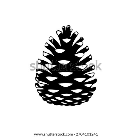 Pine cone silhouette vector flat illustration design.