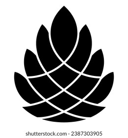 Pine cone solid icon, New Year concept, Pinecone sign on white background, Cedar cone icon in glyph style for mobile concept and web design. Vector graphics