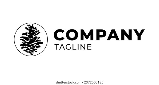 Pine Cone Tree in Circle Botanic Nature Natural Logo Design Vector Template for Brand Business Company