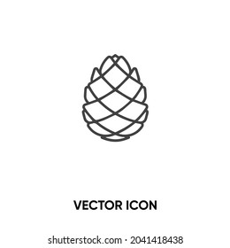 Pine cone vector icon. Modern, simple flat vector illustration for website or mobile app.Autumn symbol, logo illustration. Pixel perfect vector graphics	