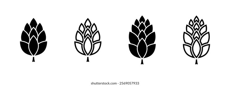 Pine cone vector icons. Pine cones
