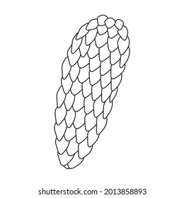 Pine cone vector outline icon. Vector illustration pinecone on white background. Isolated outline illustration icon of cone fir.