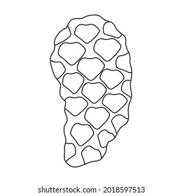 Pine cone vector outline icon. Vector illustration pinecone on white background. Isolated outline illustration icon of cone fir.
