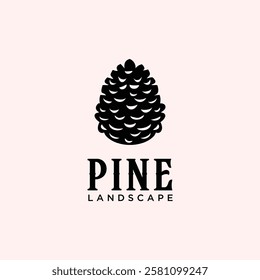Pine Cone Vintage Logo Icon Vector Design Template Silhouette