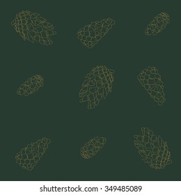 Pine cones background vector