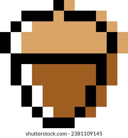 Pine cones cartoon icon in pixel style