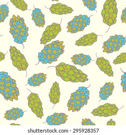 pine cones. hand drawn seamless pattern
