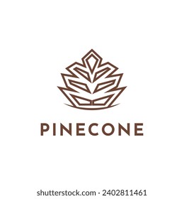 Pine cones plant elegant logo design idea