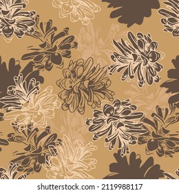 Pine cones seamless pattern. Vector illustration print. Background, wallpaper, wrapping, textile template. Repeat fabric texture.