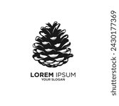 pine cones silhouette logo designs