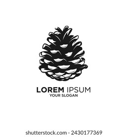 pine cones silhouette logo designs