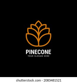 Pine conifer cone luxury elegant logo design vector