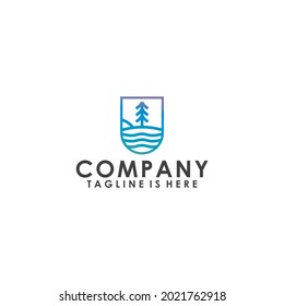 Pine Cost Logo Design Template