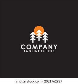 Pine Cost Logo Design Template