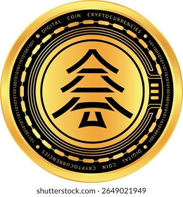 pinho criptomoeda ilustrações no fundo abstrato. Ilustrações em 3d.