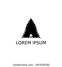 Pine Cypress Spruce Fir Coniferous Tree Logo Icon Vector Illustration