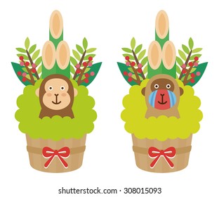 Pine decoration / Kadomatsu of monkey