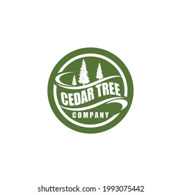 pine evergreen fir hemlock spruce conifer cedar Christmas tree Logo design vector