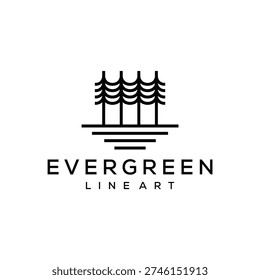 pine evergreen tree conniver cedar lake forest logo design inspiration	