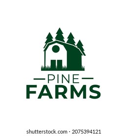 pine farms logo vector template.