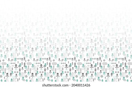 Pine field in winter seamless pattern background,vector image