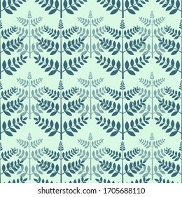 pine fir evergreen carpentry pinus leaf shilhouette seamless pattern art design