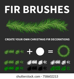 Pine or Fir Tree Brushes - use brush library to create your own pine tree decorations