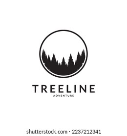 pine forest adventure logo vector template.