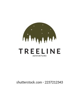 pine forest adventure logo vector template.