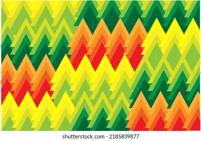 Pine forest in autumn colors background.