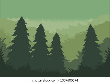 pine forest for background illustration