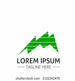 pine forest behind hill minimalist logo