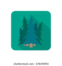 Pine forest color flat icon