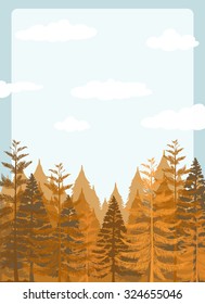 Pine forest at daytime illustration