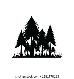 Pine forest icon design template vector isolated