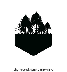 Pine forest icon design template vector isolated