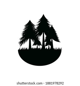 Pine forest icon design template vector isolated