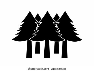 pine forest icon isolated on white background