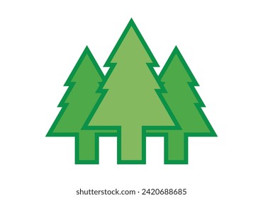 Icono del bosque de pinos sobre fondo blanco.