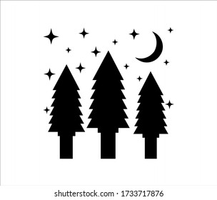 pine forest icon vector isolated